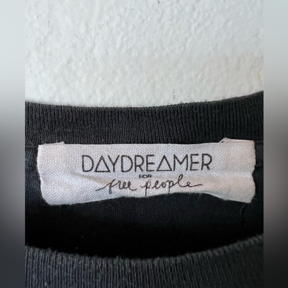 Daydreamer x Free People Black Rolling Stones Flocked Leopard Tongue Tour Tee - Picture 5 of 6